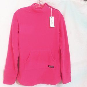 Girl’s Vineyard Vines Button Shoulder Fleece Tunic Top Fiesta Fuschia NWT